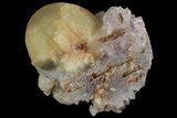 Botryoidal Yellow Fluorite on Amethyst - India #102377-1